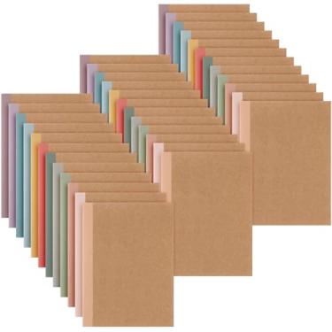 Imagem de Harloon Caderno de composição A5 Cadernos de composição 20 x 14,6 cm Cadernos Kraft pautados para faculdade com espinhos de arco-íris, pequeno livro de composição forrado para escritório, casa (cor