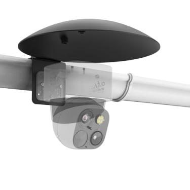 Imagem de OkeMeeo Suporte de calha de câmera de segurança 2 em 1 com para-sol compatível com eufy SoloCam S340/E30/E42/4G LTE Cam S330, Reolink Argus PT e mais (sem furadeira)