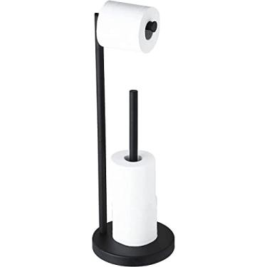 Imagem de Suporte de Papel Higiênico para Banheiro em Pé 3-4 Rolo Jumbo Aço Inoxidável com Níquel Escovado Dispenser Resistente à Ferrugem Função Armazenamento