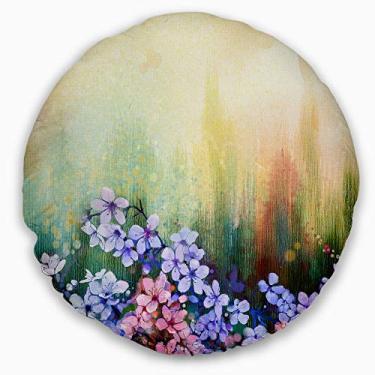 Imagem de Flores Sakura rosa da Designart em cor suave floral sala de estar, sofá, almofada de alta qualidade + capa de almofada impressa em ambos os lados 40 cm