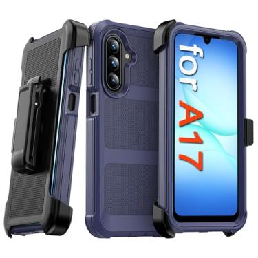 Imagem de Makbstpect Capa para celular Samsung Galaxy A17 5G com clipe de cinto coldre e suporte, resistente à prova de choque proteção contra quedas de grau militar capa de telefone robusta de corpo inteiro