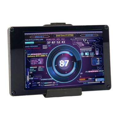 Imagem de Monitor de temperatura de computador de 3,5 polegadas, monitor de temperatura de hardware de CPU rotativo de 360° com layout personalizado, conexão de cabo USB, painel de sensor de PC, mini tela USB