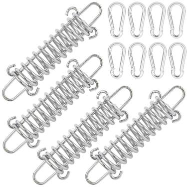 Imagem de SquEqu Pacote com 4, fivela de mola, resistente, à prova de vento, linhas de tensor, cabos, ganchos, conector, amortecedor, molas para paracorda, cabide de corda, tiras de amarrar, estacas de