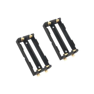 Imagem de JianLing 2PCS 18650 Nylon Battery Box Holder with 2 Slots 3.7V DIY Battery Storage Base for 2 Cells Black with Screw Holes on Bottom for Motherboard Microcontrollers and Toy Power Supply Systems