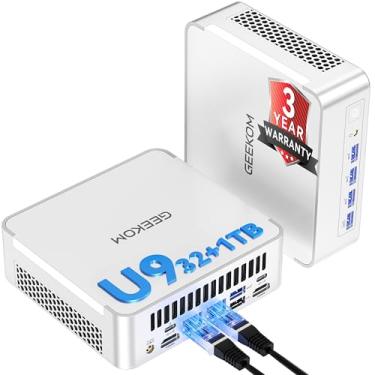 Imagem de GEEKOM XT1 Mega Mini PC com Ultra 9 185H [Beats i9-13900HK], Melhor Alternativa Intel NUC14, SSD 1TB 32GB DDR5 Mini Computadores Desktop, Suporte de Qualidade de 3 Anos | 8 X USB | Dual LAN| Win 11