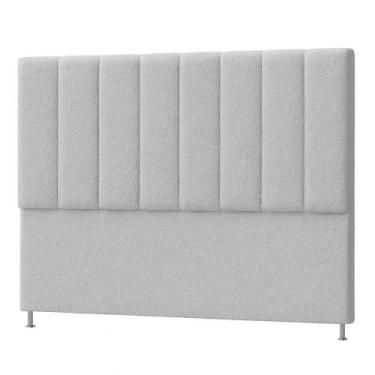 Imagem de Cabeceira Casal Queen 160 cm Dubai Bouclé Cinza Claro - Nexta Casa