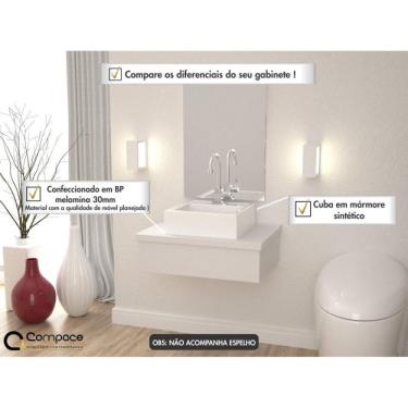 Imagem de Conjunto Para Banheiro Gabinete Com Cuba Q35 600w Metrópole Compace Branco Chess