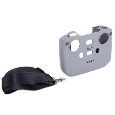 Imagem de Capa protetora de silicone com controle remoto para DJI RC N3 N2 N1, capa protetora de controle (cinza + cordão)
