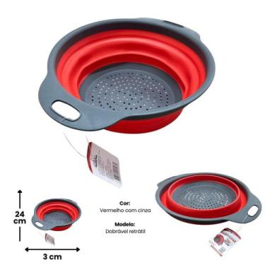 Imagem de Escorredor Dobrável de Cozinha 24cm Compacto - ESCORREDOR PORTATIL
