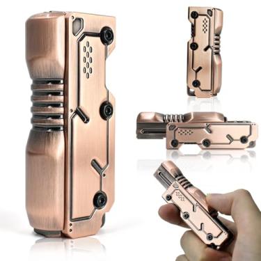 Imagem de HIDEDC Machine Soul Fidget Slider - Metal Fidget Toys EDC Fidget Toy Stress Relief Toy for Adults, ADHD & Anxiety Relief, Men's Gadgets for Office, Home, and Travel (Copper)