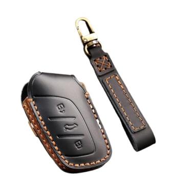 Imagem de Capa de couro para chave de carro, capa protetora compatível com mg 4 2023 mg4 ev mg hs gt zs ev zx mg5 mg6 roewe rx3 rx5 rx8 erx5 i6 i5(Black)