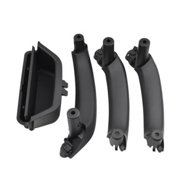 Imagem de Maçaneta de puxar da porta interna esquerda direita dentro da tampa do apoio de braço Substituição do acabamento do painel Compatível com BMW X3 X4 F25 F26 2010 2011-2016 51417250307(RHD Black Set)