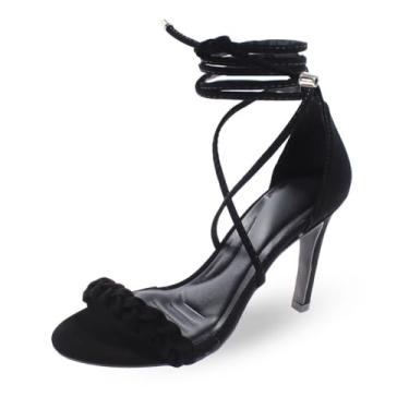 Imagem de Sandália Re&Ton Salto Fino Amarração Feminina FN16 (Preto, BR, Adulto, Numérico, 33)