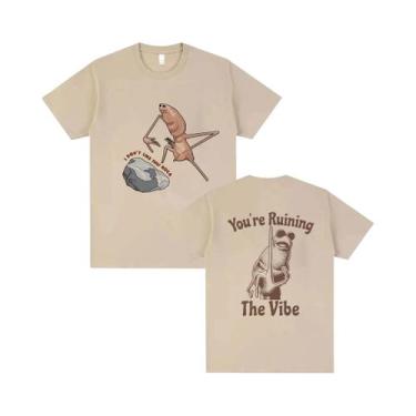 Imagem de Camiseta De Algodão Unissex Y2K Com Estampa De Marcus O Minhoca, Gola 