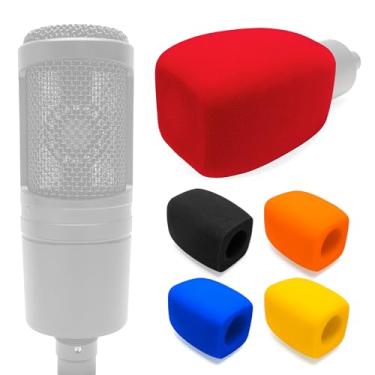 Imagem de Voarmaks Capa de microfone de espuma de para-brisas AT2020 compatível com Audio-Technica AT2020 AT2035 AT2040 AT2050 ATR2500 ATR2500X AT4040 AT4033A AT4050 BP40, 1 peça de filtro pop de microfone