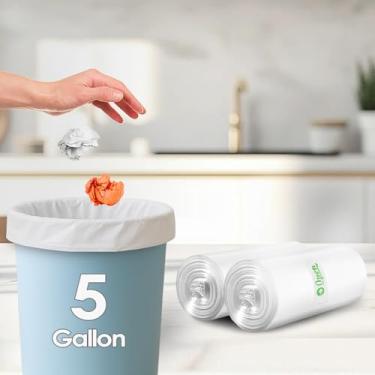 Imagem de 20 peças de sacos de lixo pequenos de 5 galões, sacos de lixo, forros de cesta de lixo, sem cheiro, forros de lixeira de banheiro, sacos de plástico pequenos para cozinha de escritório em casa