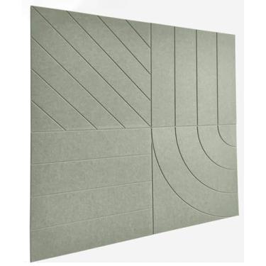 Imagem de DECORITA Painéis acústicos quadrados grandes de 55 cm, pacote com 4 - painéis de parede com absorção de som, azulejos decorativos de feltro à prova de som com redução de ruído para escritório em casa