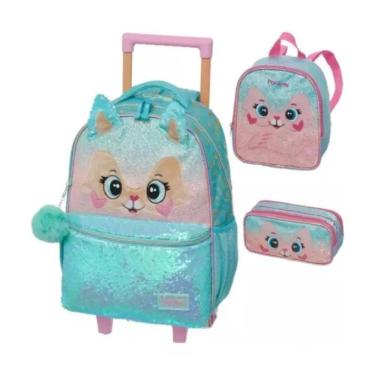 Imagem de Kit Mochila Rodinhas + Lancheira + Estojo Pack Me Fox Pacific