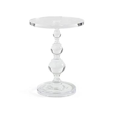 Imagem de Mesa lateral redonda para sala de estar sofá decoração lateral pequena mesa de centro quarto acrílico transparente mesa de cabeceira decoração de casa mesa de canto mesas de canto (tamanho: 1) ()