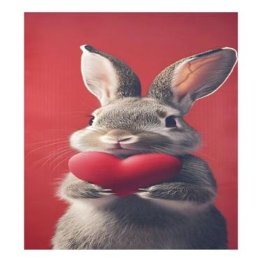 Imagem de Qilmy Capa de ímã de máquina de lavar louça de coelho fofo de Páscoa 58 x 66 cm capas decorativas de geladeira para porta frontal adesivo de folha magnética para máquina de lavar louça painel de