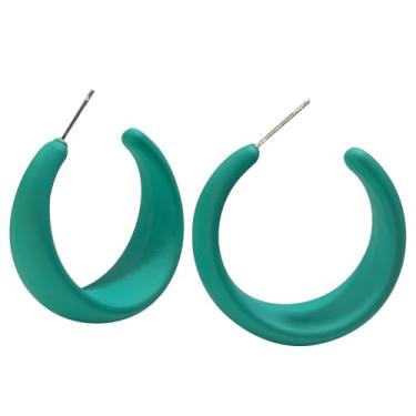 Imagem de RofYof Brincos de argola redondos pequenos de acrílico para mulheres, argolas abertas, leves, cor doce, brincos de argola grossa, joias para presente, Small, Acrílico, Sem pedra preciosa