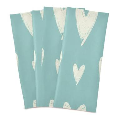 Imagem de Wassud Artist Hearts Toalhas de prato de cozinha pacote com 4 panos de prato macios com laço para pendurar toalha de mão de secagem rápida super absorvente toalhas de chá de mesa decorativas 71 x 45
