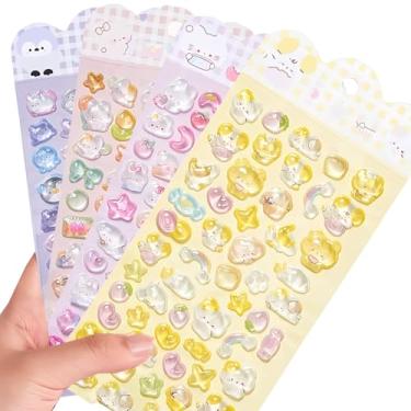 Imagem de Adesivos 3D Puffy, 4 folhas + 200 adesivos decorativos de resina Kawaii para capa de telefone, caderno, álbum de recortes (estilo-13)