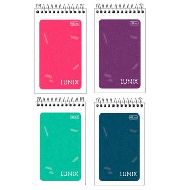 Imagem de Caderneta Espiral Capa Flexível Lunix Cores 60 Folhas