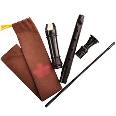 Imagem de Gravadores gravadores instrumento material clarinete, 8 furos tweeter gravadores alemães, instrumento de sopro de 3 partes, com saco de armazenamento (cor: preto, tamanho: alemão)