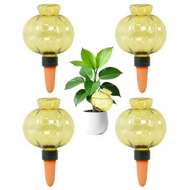 Imagem de Lihopeght 4 peças de globos de irrigação de plantas com enchimento automático para irrigação automática de plástico interno e externo de 500 ml com gotejador de água de controle de liberação lenta
