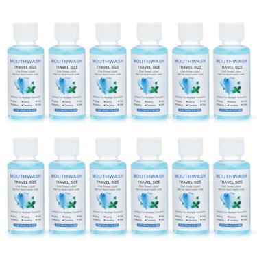 Imagem de Enxaguante bucal de viagem a granel, mini enxaguante bucal de 35 ml a granel, para refrescar o hálito, fácil de transportar, adequado para trabalho, viagens, hotéis, encontros essenciais (pacote com