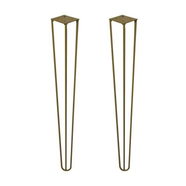 Imagem de Kit 2 Pés de Metal 60 CM Hairpin Legs Mesa de Canto Aparador Dourado G41