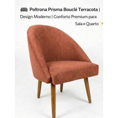 Imagem de  Poltrona Prisma Bouclé Terracota  Design Moderno  Conforto Premium pa