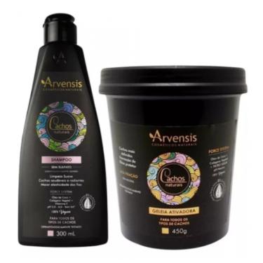 Imagem de Kit Arvensis Cachos Shampoo 300ml + Geleia Alta Fixação 450g