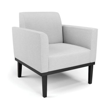 Imagem de Poltrona Base De Madeira Fixa Preto Marisa Linho D03 - D'Rossi A05 Cinza