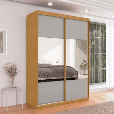 Imagem de Roupeiro 2 Portas Com Espelho Juremal Naturalle Off White