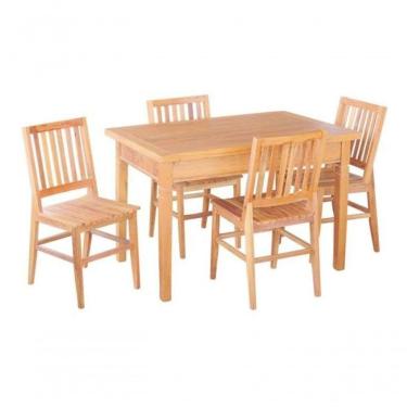 Imagem de Conjunto Mesa De Jantar 120x80 Cm 4 Cadeiras Madri Em Madeira Maciça