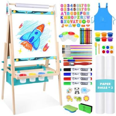 Imagem de Art Easel Joyooss para crianças de madeira de dupla face com mais de 9