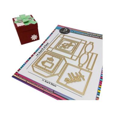 Imagem de Cortador De Papel Em Forma De Cubo Dourado Para Caixa De Presente De N