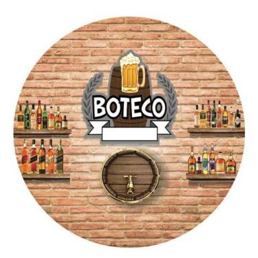 Imagem de Painel De Lona Redondo Boteco Parede - Fabrika De Festa, 150x150cm