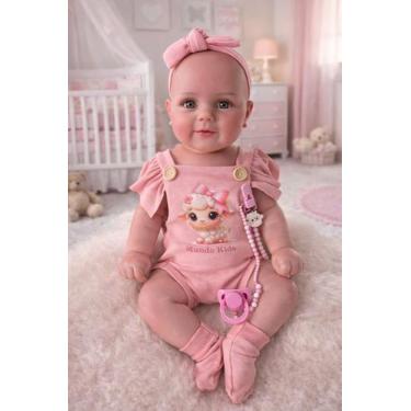 Imagem de Boneca Bebê Reborn Sophia Olhos Castanhos 52cm Mundo Kids