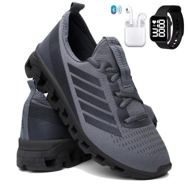Imagem de Tênis Para Corrida e Caminhada Masculino Super Leve Esporte com Relógio e Fone-Masculino