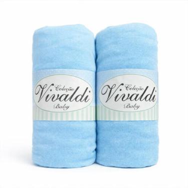 Imagem de Kit 2 Lençóis De Berço Malha 100% Algodão com Elástico Anti Alérgico -