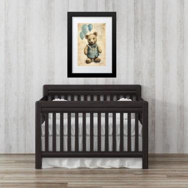 Imagem de Quadro Infantil Ursa Retrô Balões - 60X48Cm