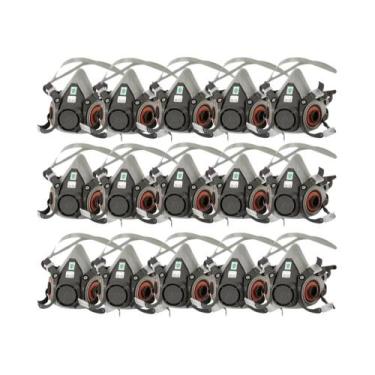 Imagem de Máscara De Gás 3M 6200 15P Reutilizável, Meia Máscara Para Proteção Co