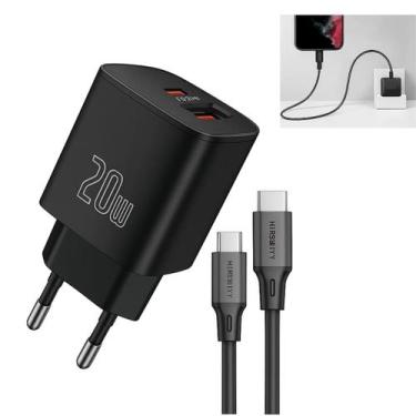 Imagem de Turbo Fonte Tipo C Preta Para Dispositivos Móveis - Mdm