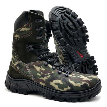 Imagem de Coturno Cano Alto Couro Segurança EPI Camuflado Conforto-Masculino
