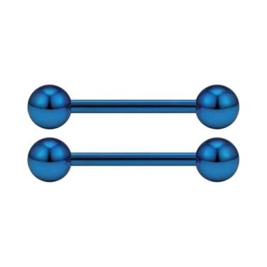 Imagem de Piercing De Língua E Mamilo Em Aço Inoxidável 14G 16G Com Rosca Extern