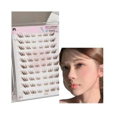 Imagem de Cílios Postiços Castanhos Grossos Com Efeito De Olho De Raposa, 10 Fil