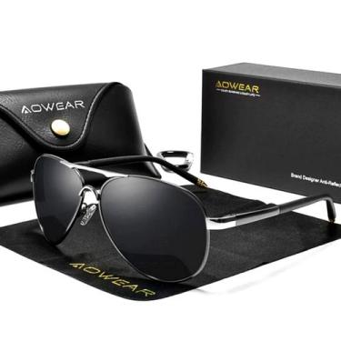 Imagem de Óculos De Sol Polarizados Espelho Aviador Estilo Piloto com proteção U